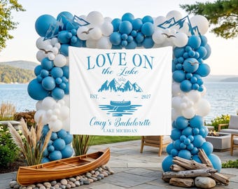 Custom Lake Bachelorette Backdrop Lake Bach Welcome Sign Camping Bach Party Banner Cabin Bridal Party Tapestry Girls Lake Weekend Decor