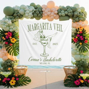 Margarita Themed Bachelorette Photo Backdrop Custom Margarita Veil Bach ...
