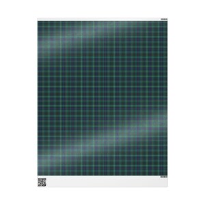 Navy & Green Tartan Plaid Wrapping Paper Keighly Tartan Gift Wrap Classic Plaid Holiday Wrap Vintage Preppy Old Money Luxury Equetrian Paper 30" x 36"