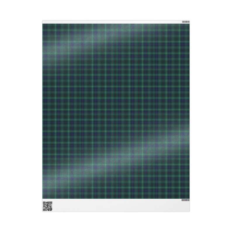Navy & Green Tartan Plaid Wrapping Paper Keighly Tartan Gift Wrap Classic Plaid Holiday Wrap Vintage Preppy Old Money Luxury Equetrian Paper 30" x 36"