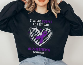 I Wear Purple For My Dad Alzheimer's Awareness T-shirt Alzheimer's Dad Gift Father's Day Gift Family Alzheimer Support Alzheimer's Walk Tee