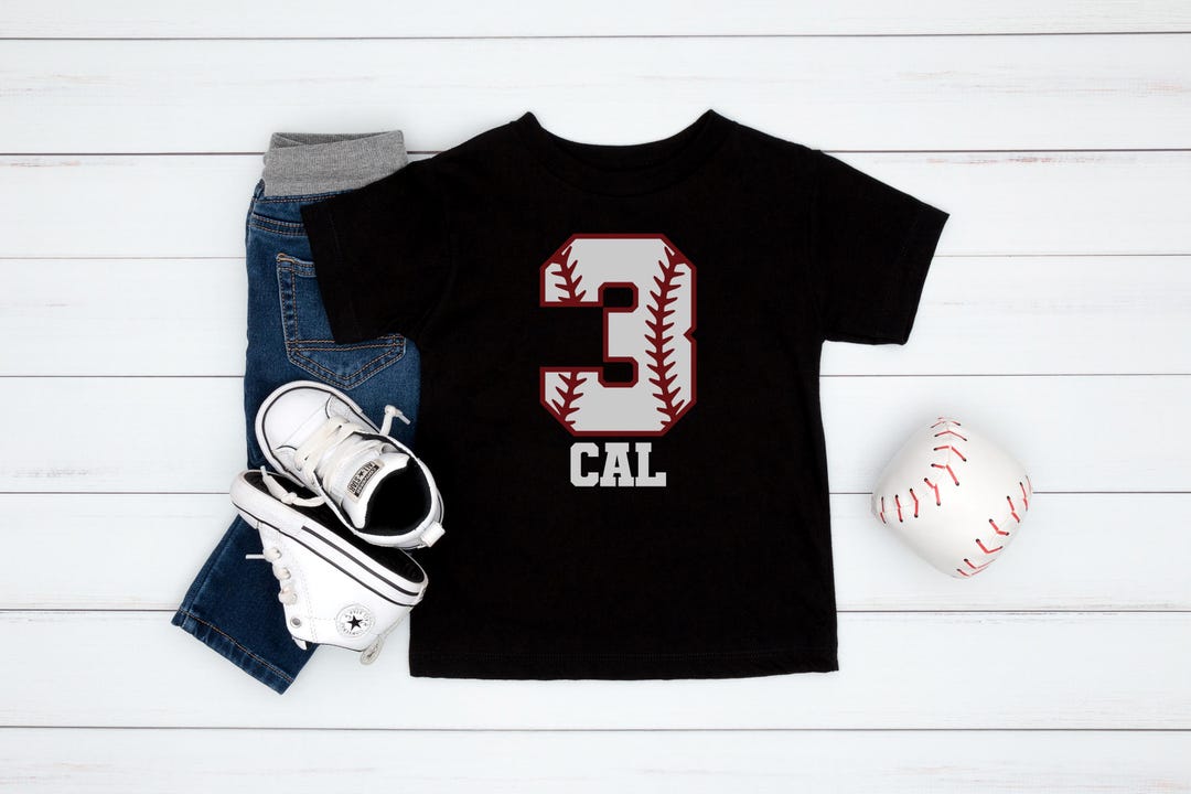 Cute Third Birthday Party 3th Baseball T-Shirt Born 2014