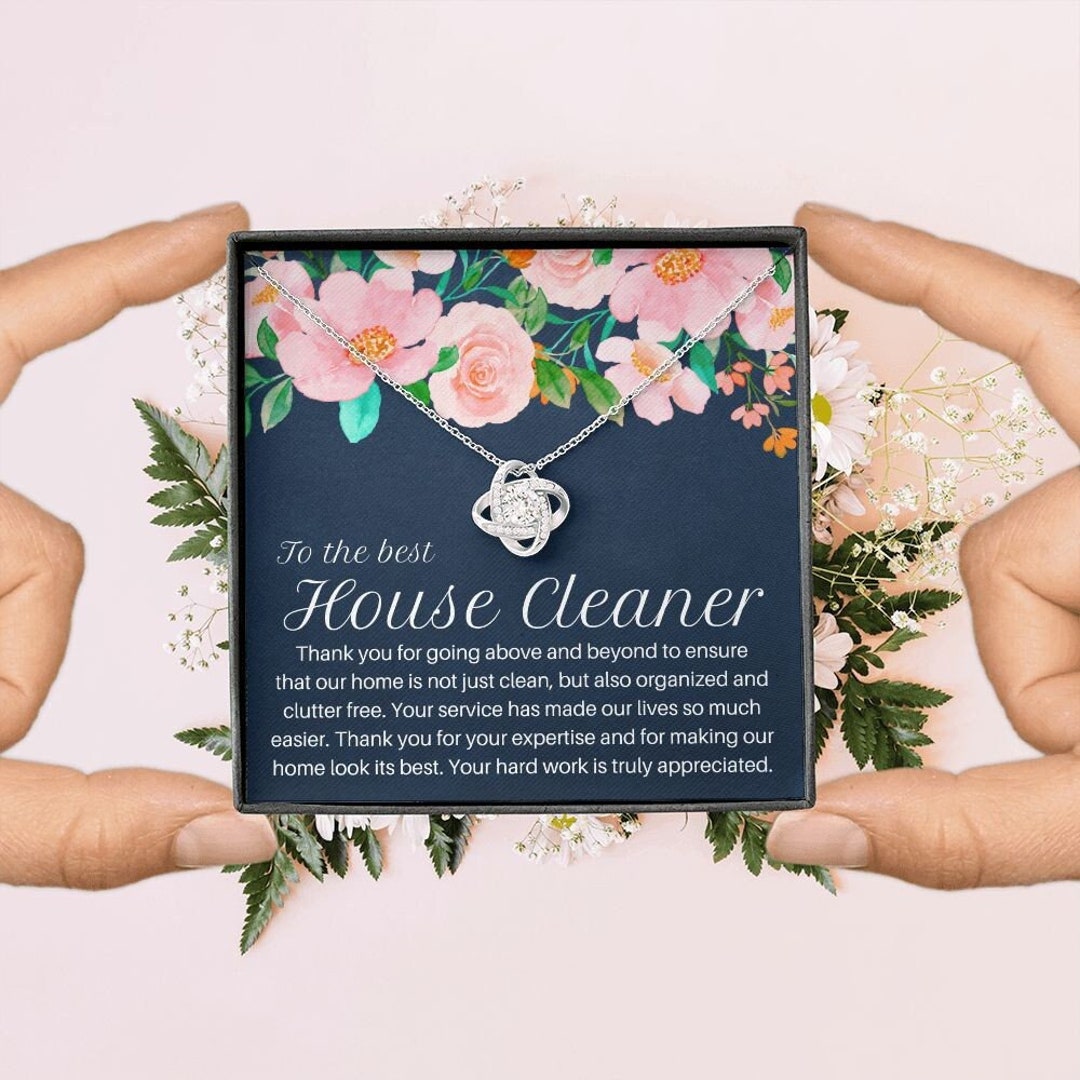 House Cleaner Thank You Gift Necklace Housekeeper Appreciation Etsy