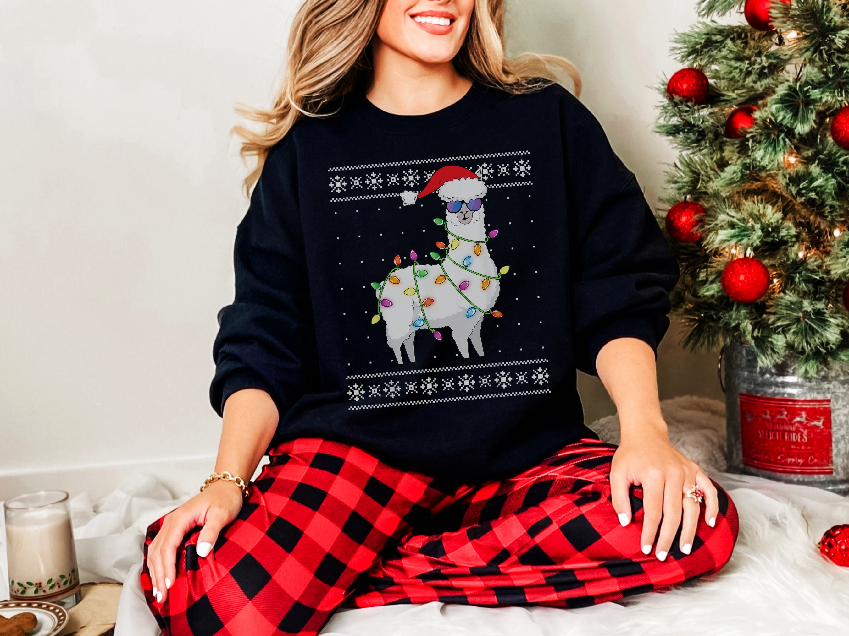 Alpaca christmas pajamas deals