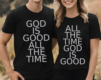 Camiseta de pareja "Dios es bueno siempre", camiseta cristiana para pareja, regalo cristiano para pareja, camisetas personalizadas para pareja, camiseta bendecida, camiseta de adoración