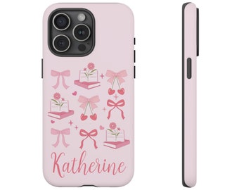 Custom Coquette Book Lover Phone Case Coquette Pink Bow Book iPhone Case & Samsung Case Reading Phone Cover Kawaii Bookish Reader Accessory