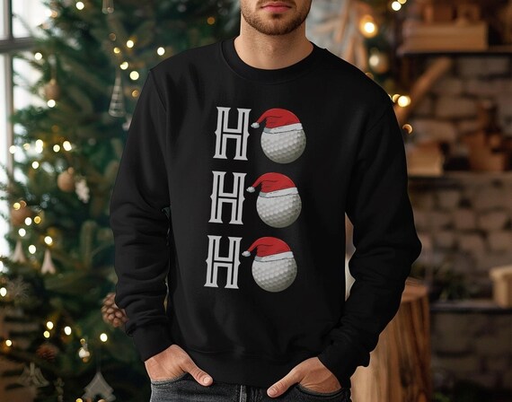Ho Ho Ho Golf Ball Santa Hat Ugly Christmas Sweater Xmas Golfing Pajamas Shirt Funny Golfer Holiday Tee Golf Lover Xmas Gift Golf Hoodie Etsy Ireland