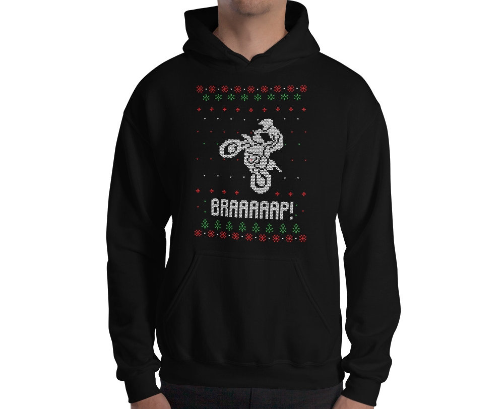 Brraaap Funny Dirt Bike Motocross T-Shirt For Riders - Black Cotton Tee - View #2