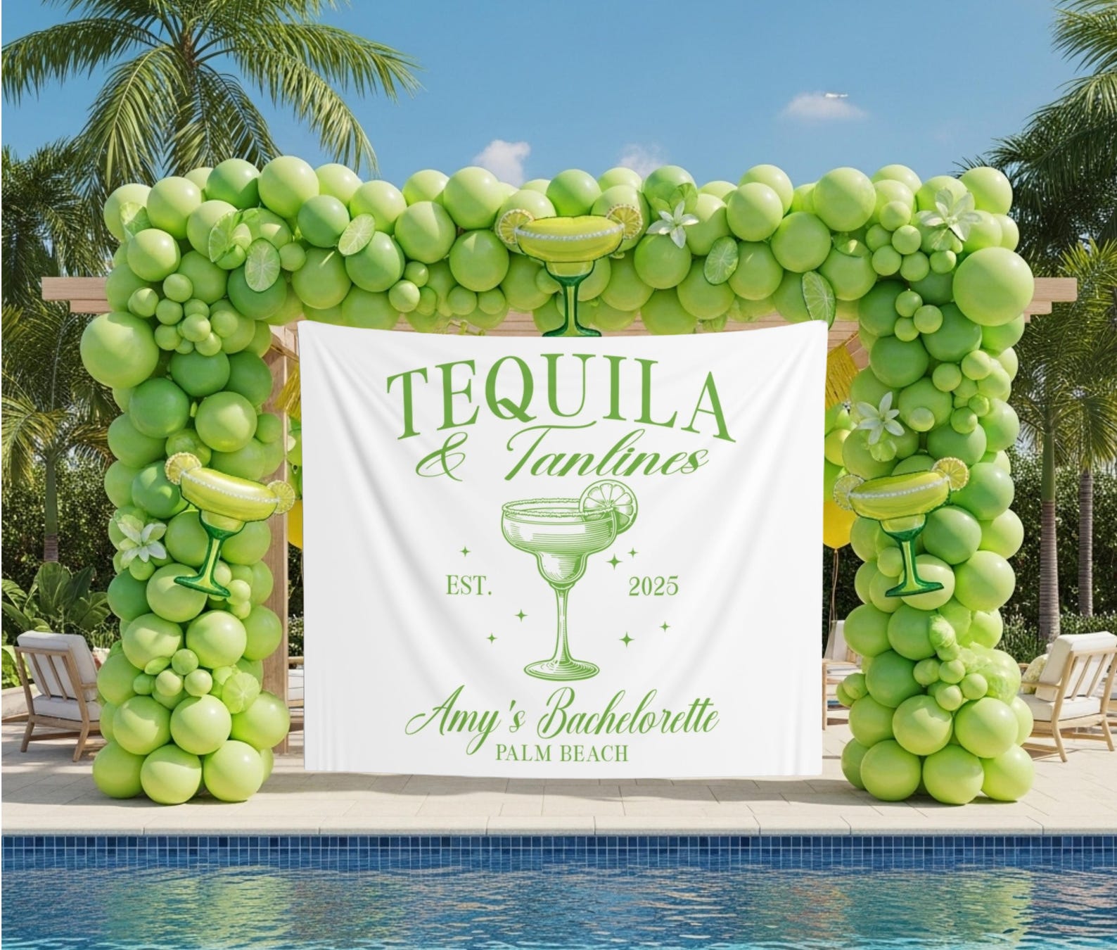 Tequila & Tanlines Bachelorette Photo Backdrop Tequila Bach Party ...
