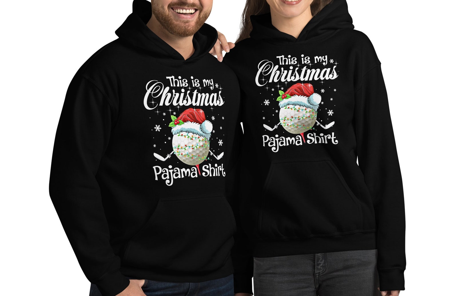 Christmas Ugly Paw Men's Golf Shirts