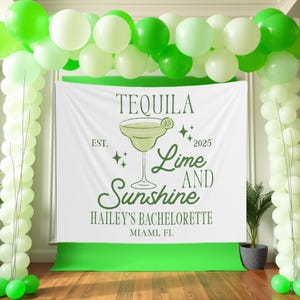 Tequila Bachelorette Backdrop Custom Margarita Bridal Party Banner Tequila & Lime and Sunshine Tapestry Tequila Sunrise Party Welcome Sign