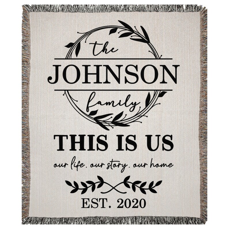 Personalized Family Woven Throw Blanket Family Name Blanket Etsy