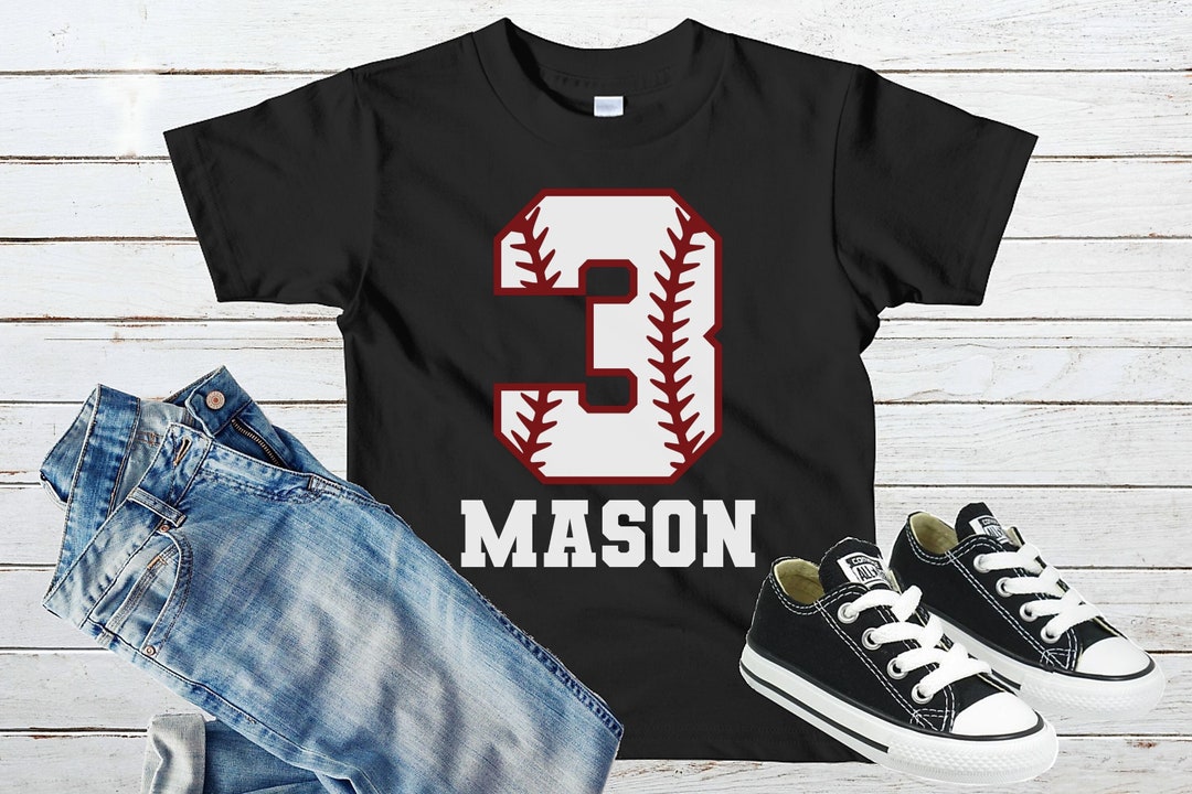 Personalized Baseball 3rd Birthday Shirt Boy Third Birthday - Etsy