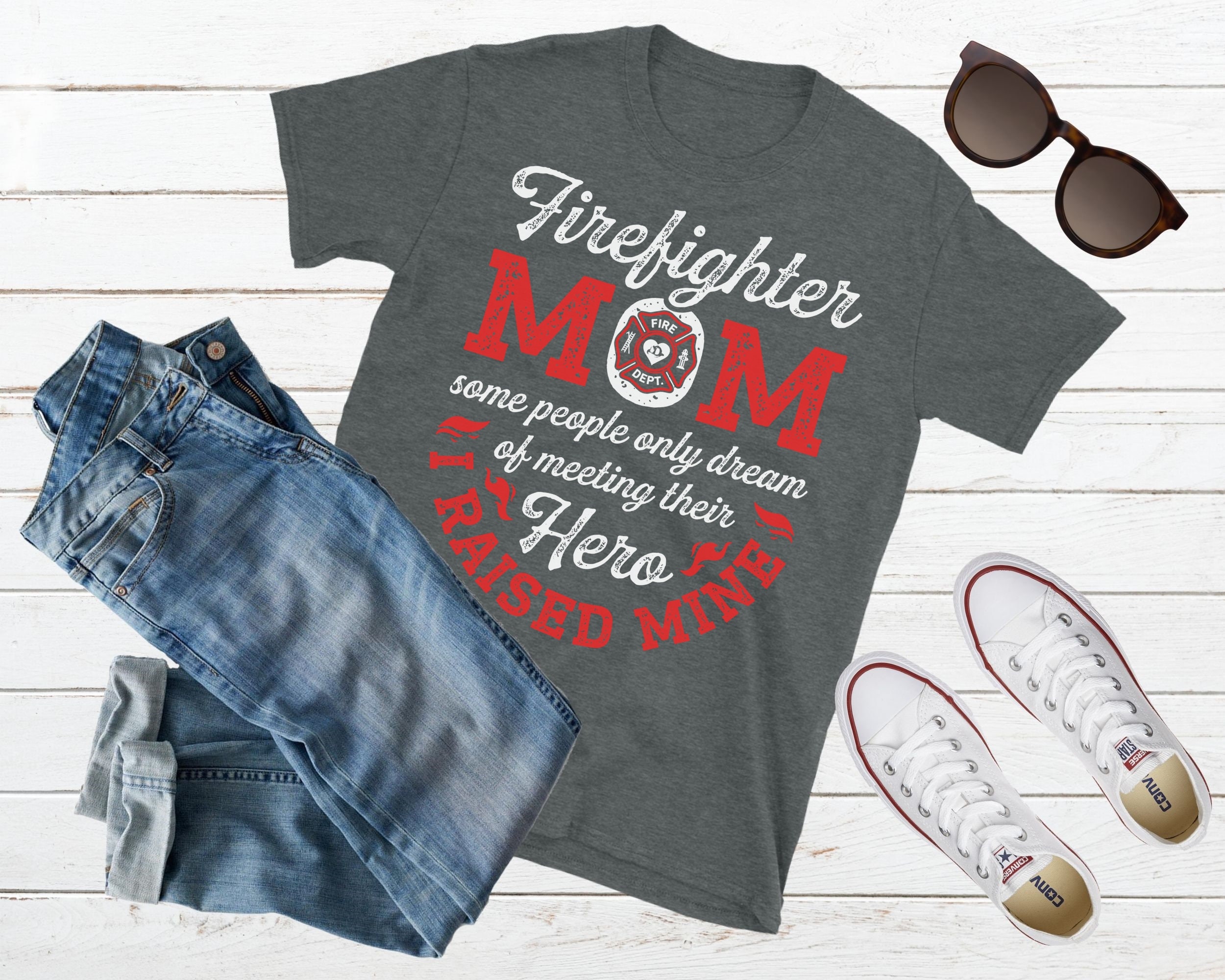 Firefighter Mom Shirt Firefighter Mom Gift Mother's Day Etsy UK