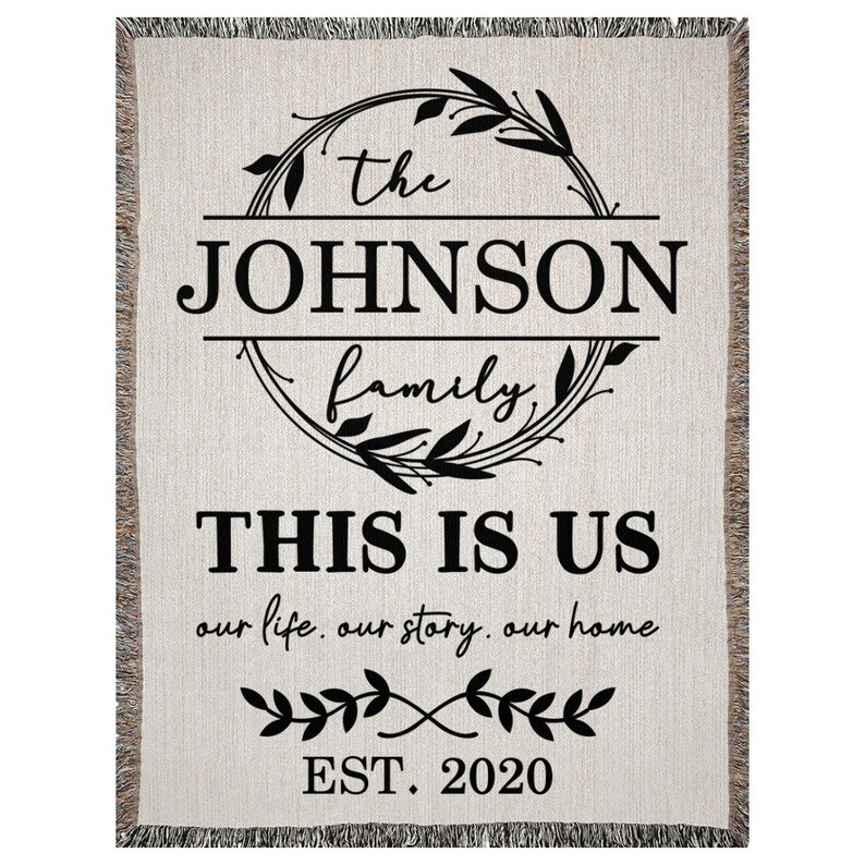 Personalized Family Woven Throw Blanket Family Name Blanket Etsy