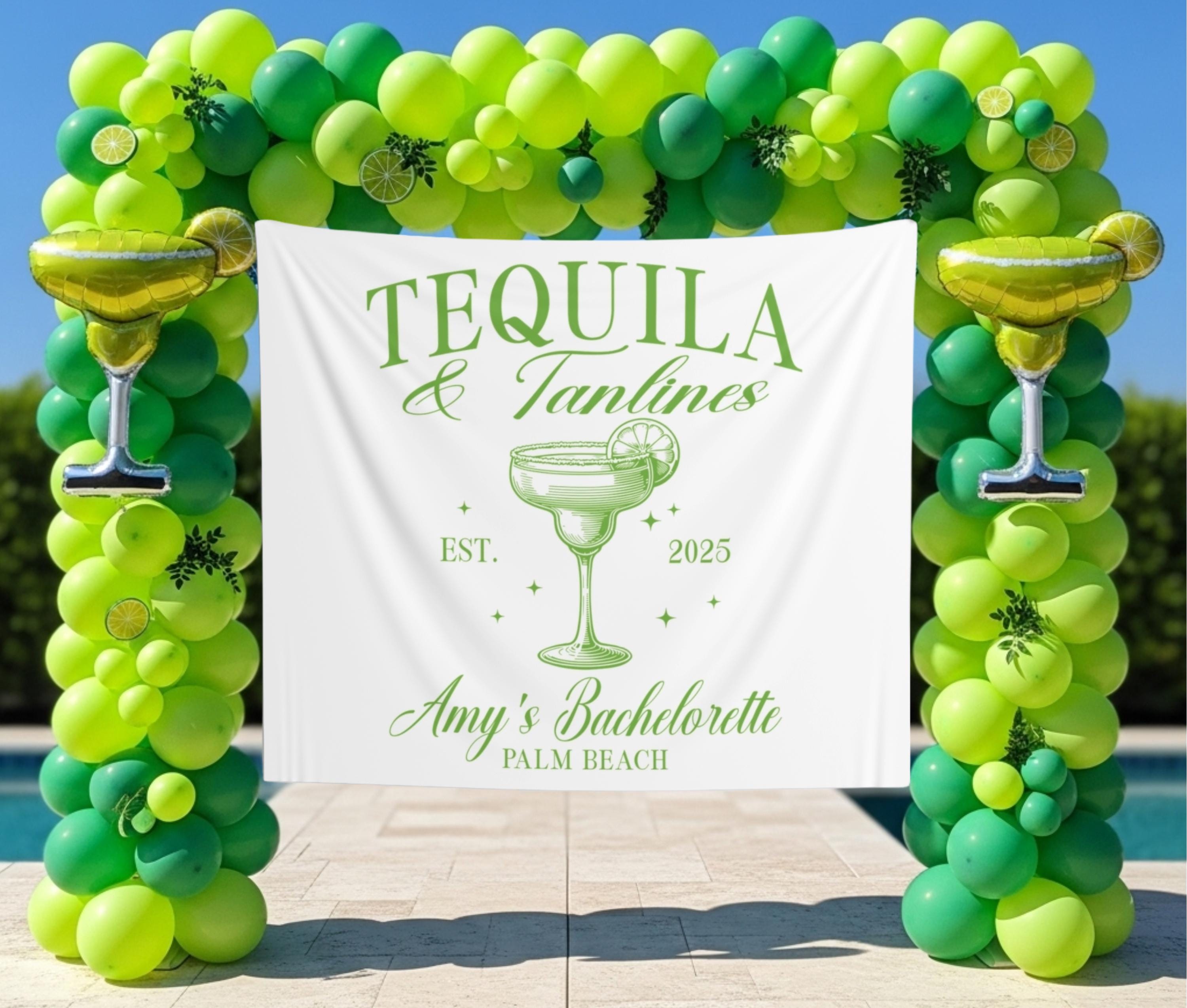 Tequila & Tanlines Bachelorette Photo Backdrop Tequila Bach Party ...