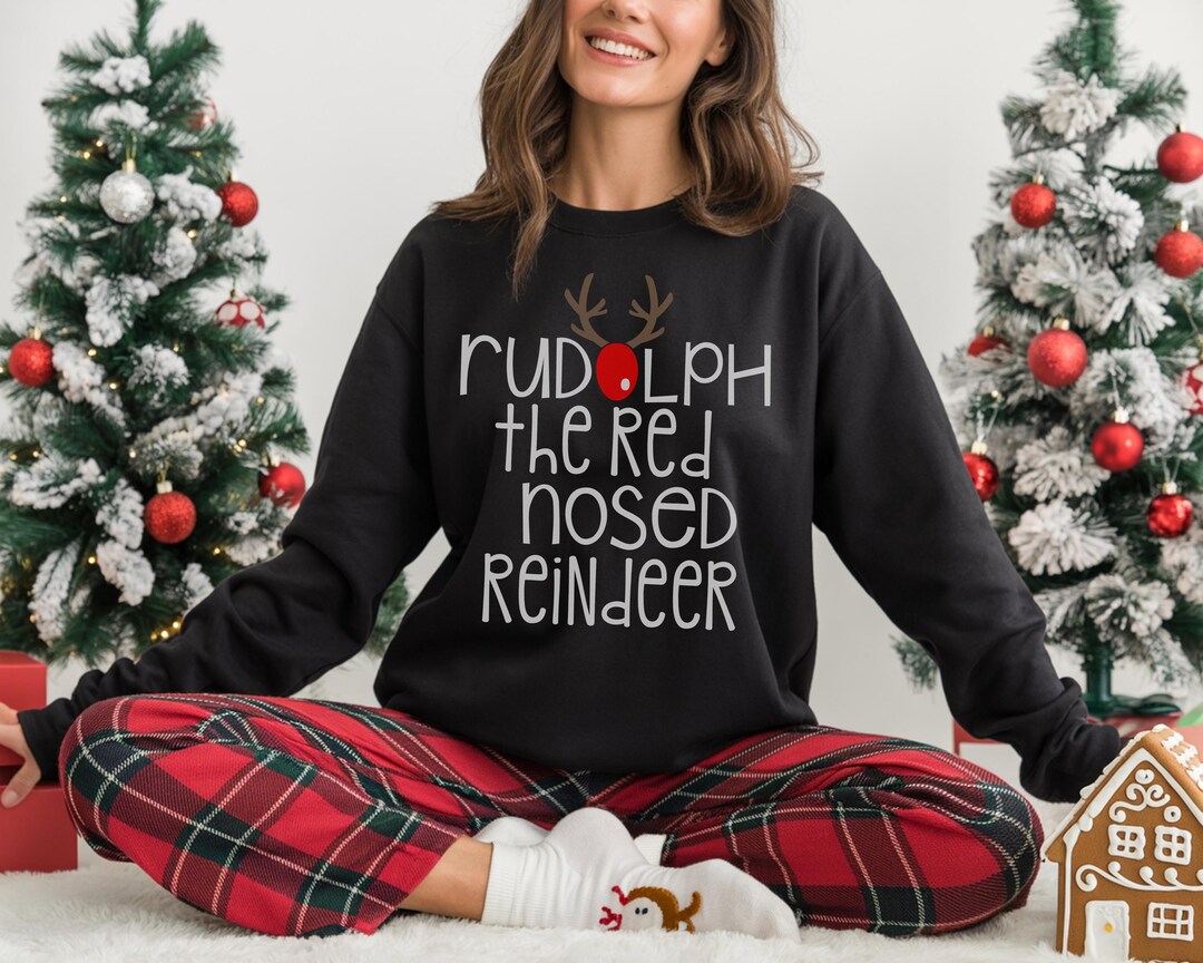 Rudolph the Red Nosed Reindeer Ugly Christmas Sweater Rudolph Christmas