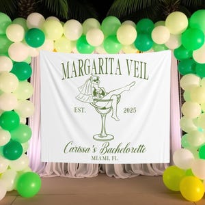 Margarita Themed Bachelorette Photo Backdrop Custom Margarita Veil Bach ...