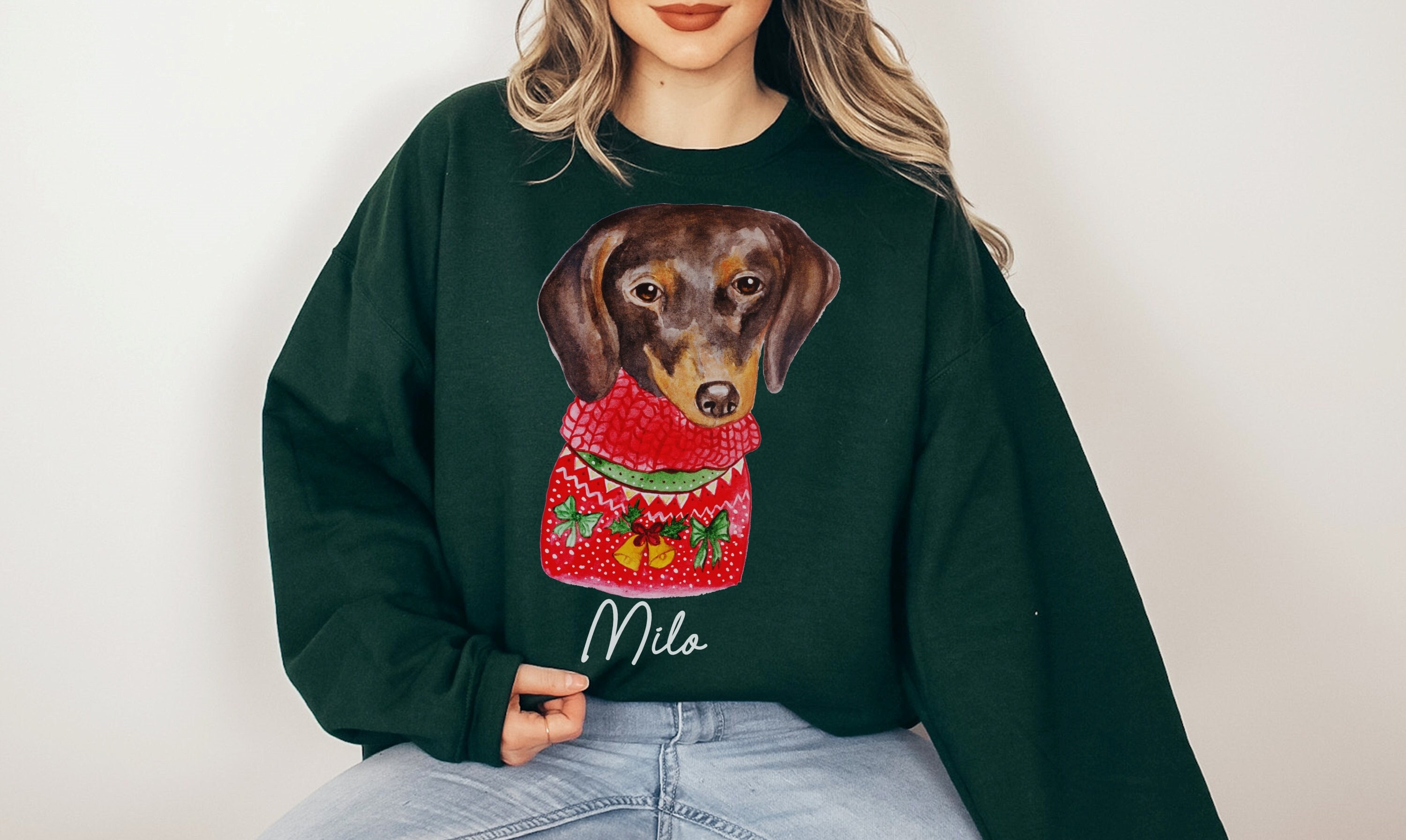 Dachshund Vintage Ugly Christmas Sweater Style Gift For Men And Women