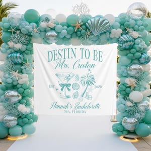 Destin Bachelorette Backdrop 30A Florida Bach Party Banner Custom Mrs Tapestry Beach Bach Welcome Sign Coastal Bach Decor Gulf Coast Bach