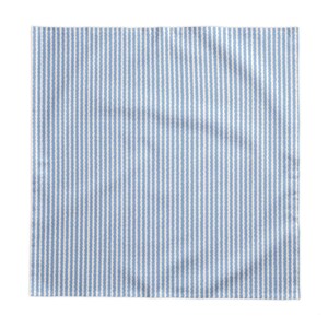 Light Blue and White Scalloped Stripe Tablecloth Beach Wedding Table Linens Nautical Tablescape For Baby Shower Bridal Shower Host Gifts 58'' × 58''
