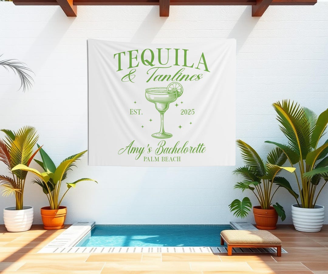 Tequila & Tanlines Bachelorette Photo Backdrop Tequila Bach Party ...