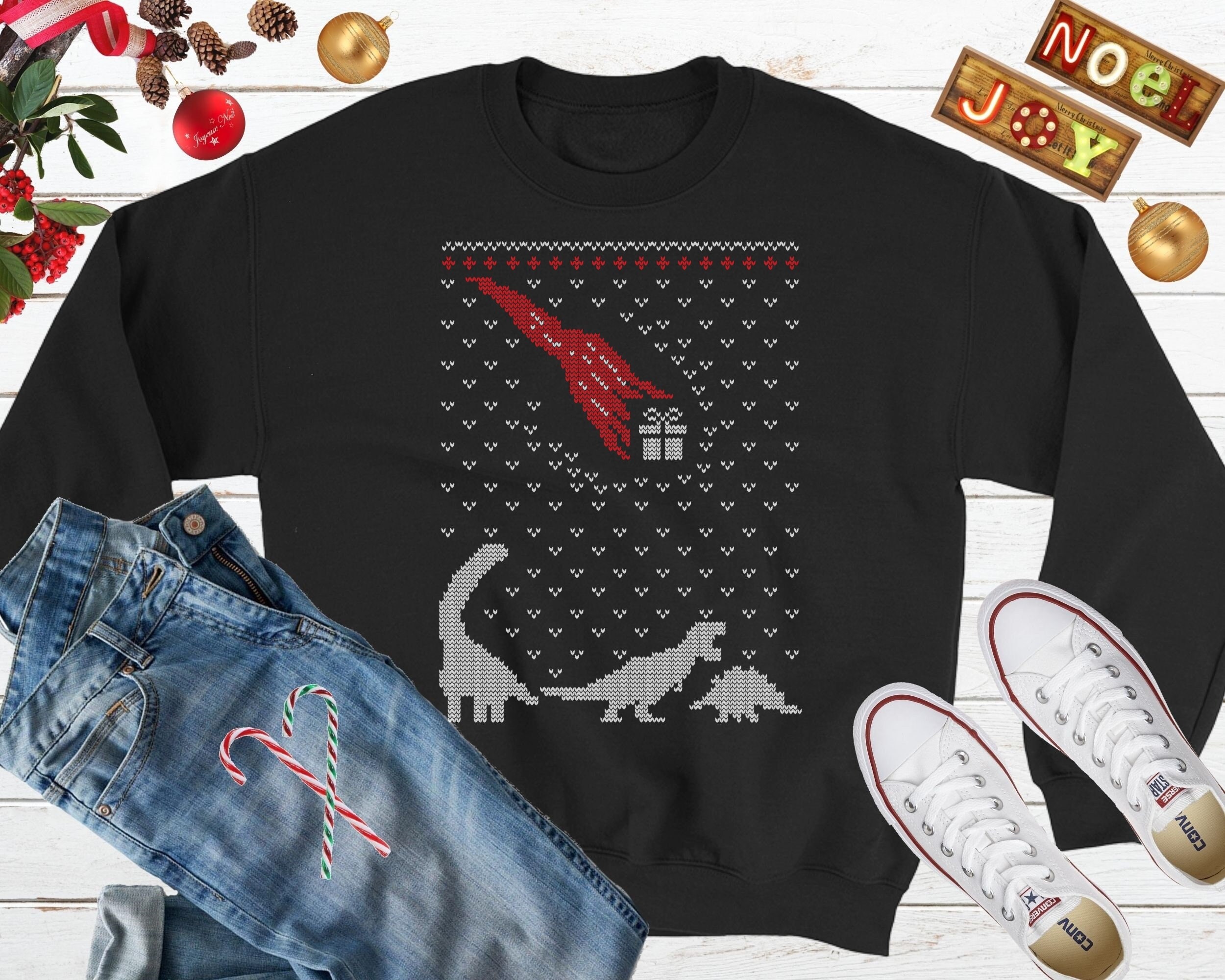 Dinosaur ugly christmas clearance sweater