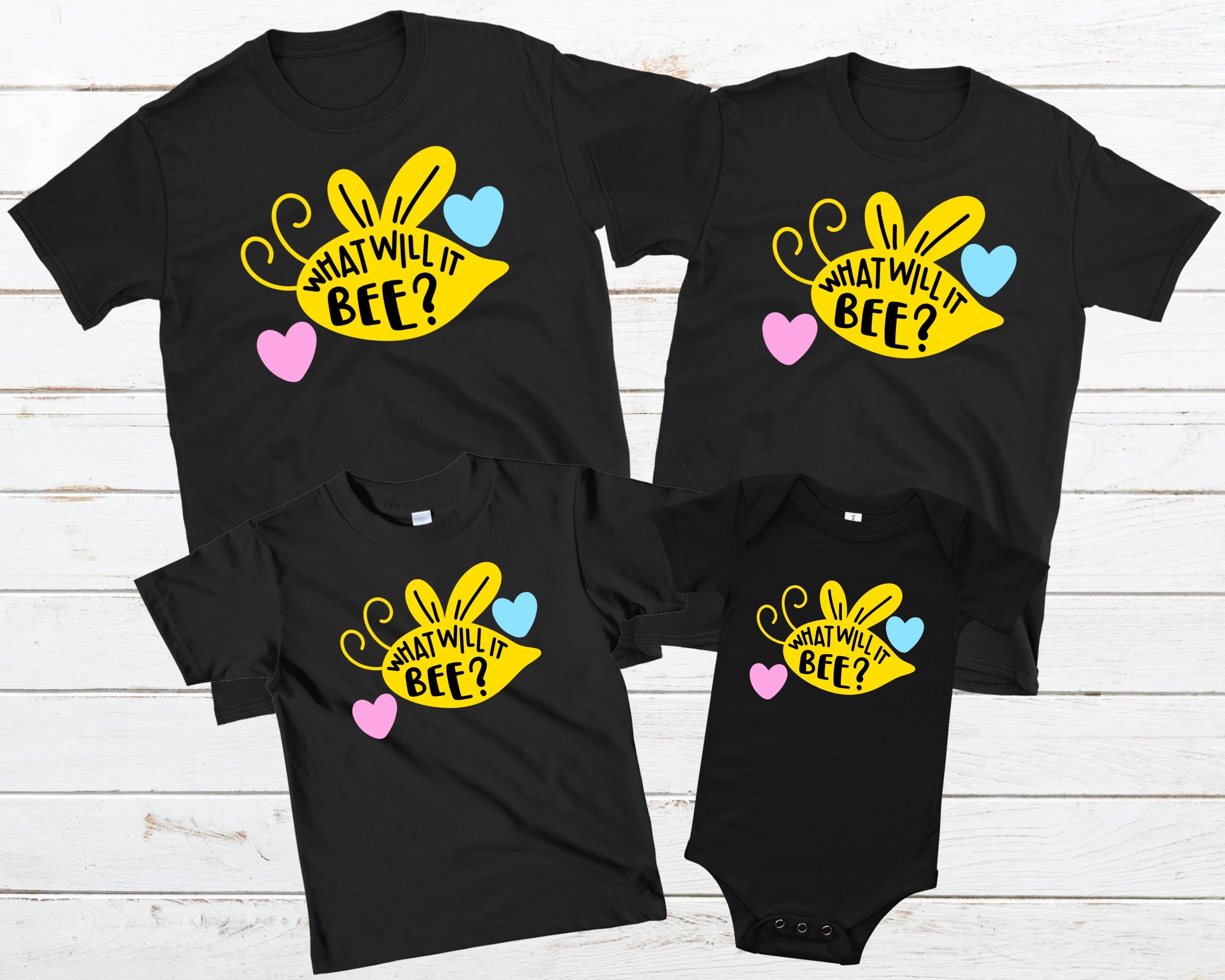 Bumble Bee Gender Reveal T Shirt What Will It Bee Matching Etsy