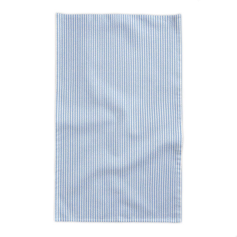 Light Blue and White Scalloped Stripe Tablecloth Beach Wedding Table Linens Nautical Tablescape For Baby Shower Bridal Shower Host Gifts image 12