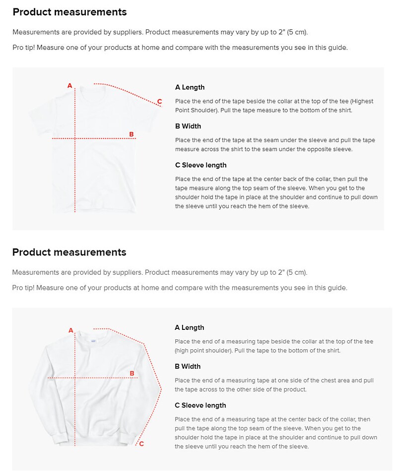 Puede incluir: Diagrama que muestra c&oacute;mo medir la longitud, el ancho y la longitud de la manga de una camiseta blanca. Las medidas est&aacute;n en pulgadas.