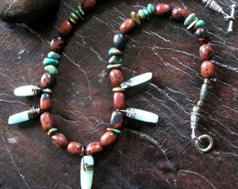 OOAK Jasper and Turquoise Necklace