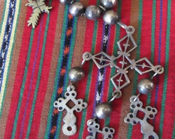 Vintage Mexican Silver Cross Necklace.