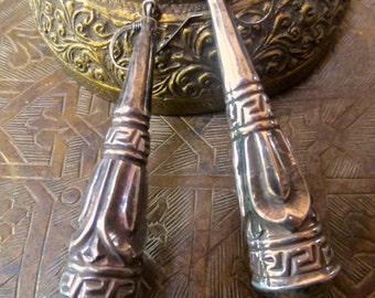 Tibetan Sterling Lotus Comet Dangle Earrings