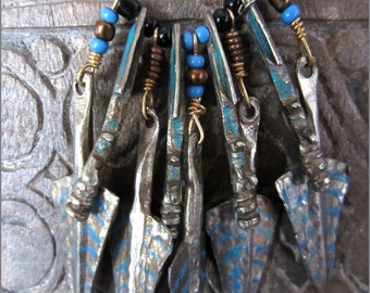Long Tribal Arrow Charm Necklace