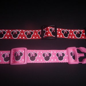 Minnie mouse dog collar with bow discount