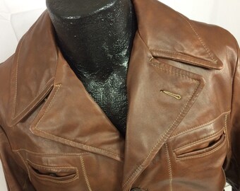 70s style leather jacket