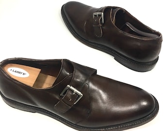 Allen Edmonds NORWICH Men&#39;s Brown Leather Dress Shoe MONK STRAP Loafers 12 D