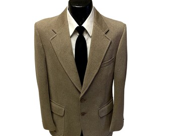 Vintage 70's Sulgrave Men's Brown RIBBED Sport Coat TEXTURED Jacket MoD Disco Blazer 40 S