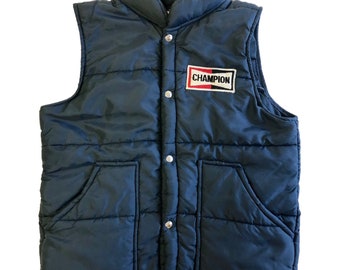 Vintage 80's CHAMPION Spark Plug Official RACING Apparel Men Blue