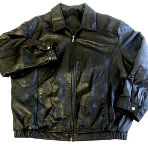 Roundtree and Yorke Leather Bomber Jacket Etsy
