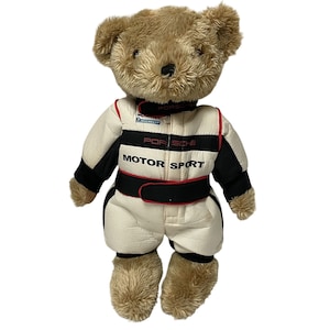 RARE Vintage Porsche Motorsport Teddy Bear Race Car Mobil 1