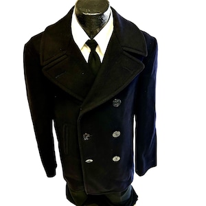 Us Navy Kersey Wool Peacoat - Etsy