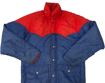 スキージャケット レトロ 80年代 レッド ホワイト スタッグ パファー