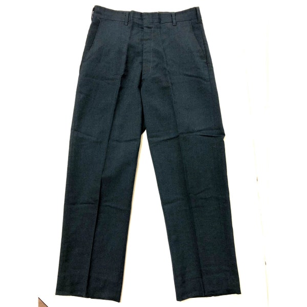 Vintage 50's Brent Men Blue ROCKABILLY Dress Pants Slacks Light Wool Trousers 30/26