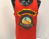 Vintage 80-90 39 s Anvil Red Sierra Nevada Brewing Co 1989 PALE BOCK Beer Tank Top Dancing GOAT Muscle Shirt L