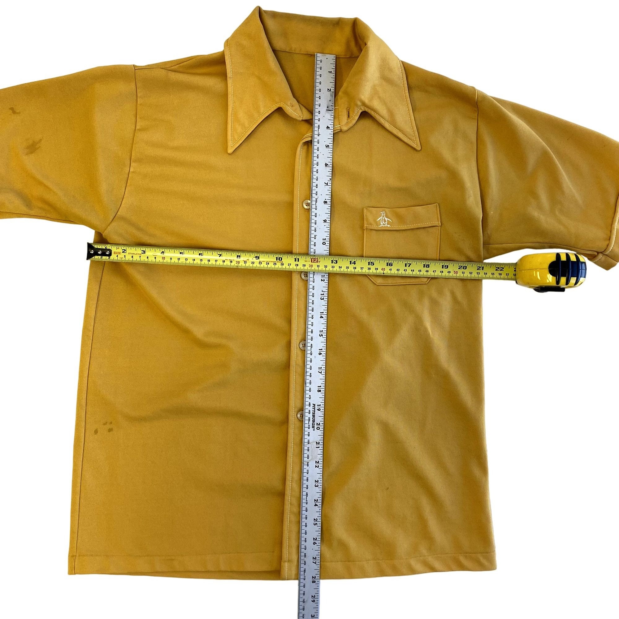 オープンセール 福袋 Vintage up Button Disco Mustard Gold Men Munsingwear 70's ウエア