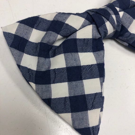 Vintage 40’s Men’s Navy Blue White CHECK Checkere… - image 2