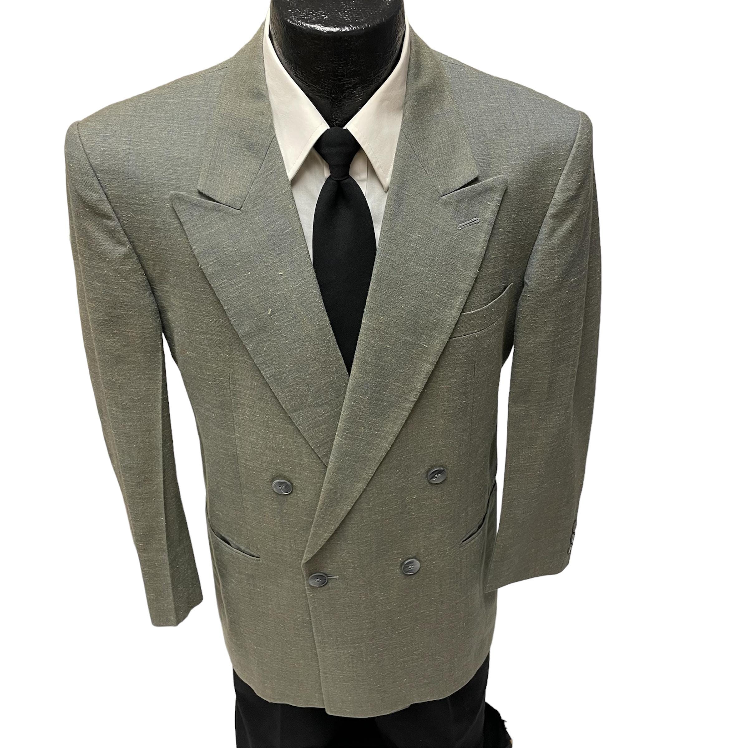 【Rrrr】DOUBLE LAPELED DOUBLE BREASTED Performance Blend Double Breasted Peak Lapel Suit Jacket