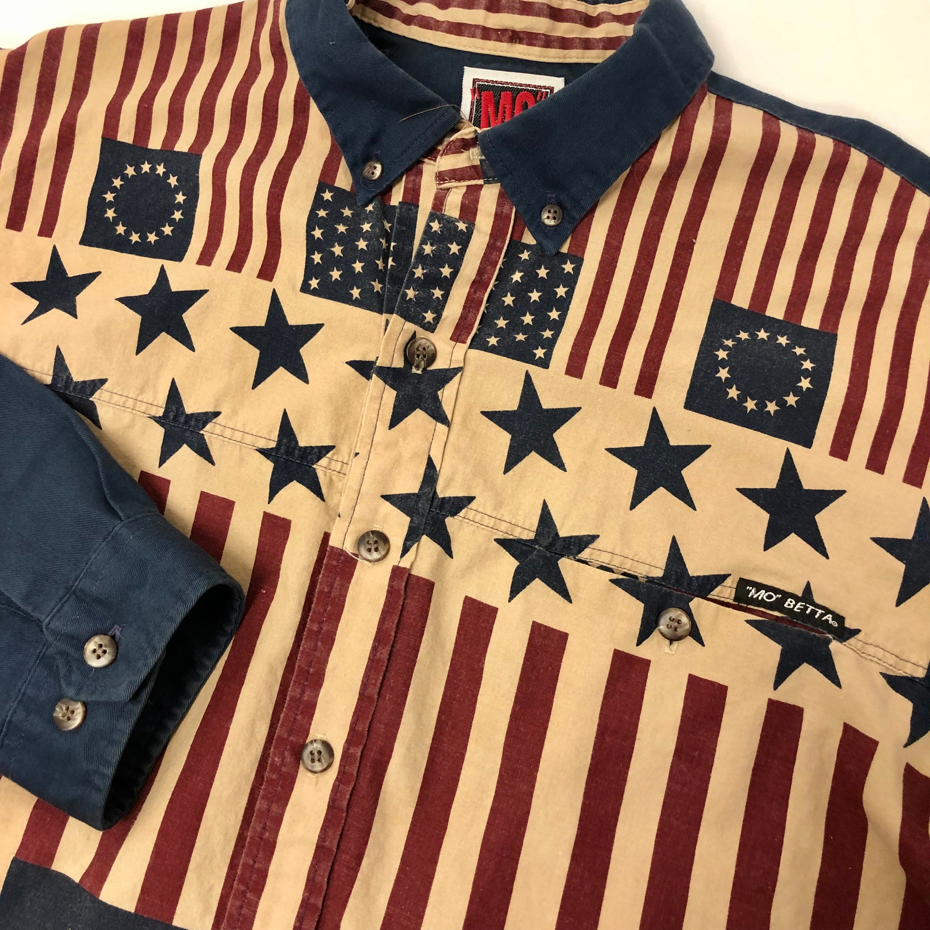 Vintage 90's Mo Betta USA Flag Cowboy Western GARTH Color