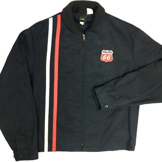 Vintage 50 s Lee Men PHILLIPS 66 Oil Gas Station GABARDINE Racing Stripes Delivery Attendant RICKY Coat Mechanic Work Shop Gab Jacket 40 Etsy Denmark